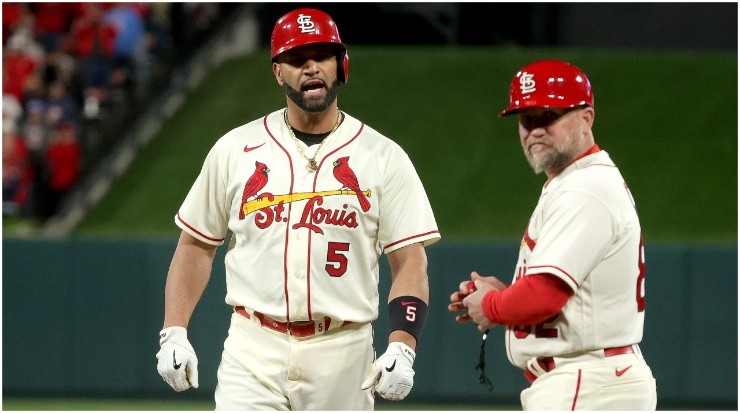 Pujols durante los Playoffs. (Getty Images)