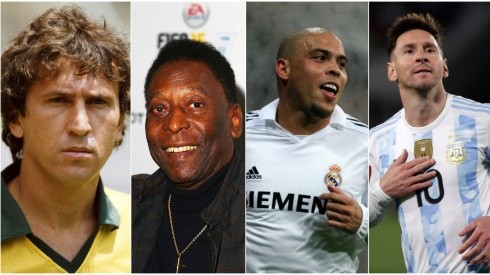 Mike King; Denis Doyle; Robert Cianflone; Juan I. Roncoroni  - Zico, Pelé, Ronaldo Fenômeno e Messi