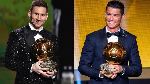 Lionel Messi y Cristiano Ronaldo con el Balón de Oro.