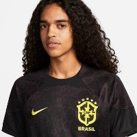 Black Friday - Camisa Brasil Nike uniforme 3 > preta/amarela - Ref