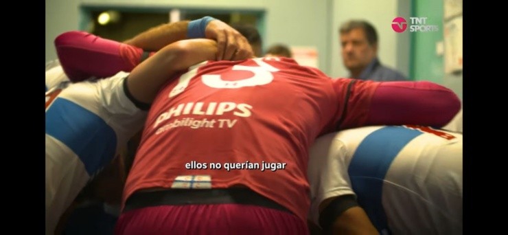 La arenga Cruzada en los camarines | Foto: Captura 