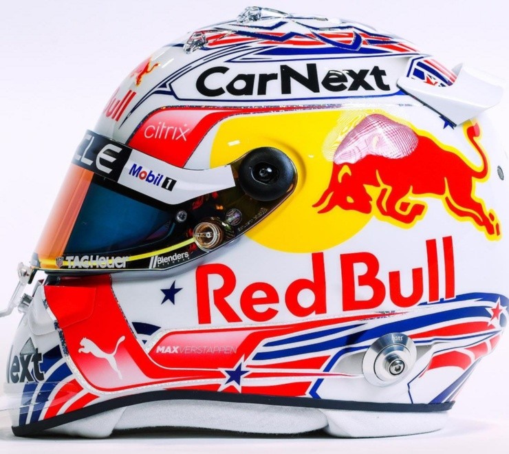 El casco de Verstappen para Austin. (@maxverstappen1)
