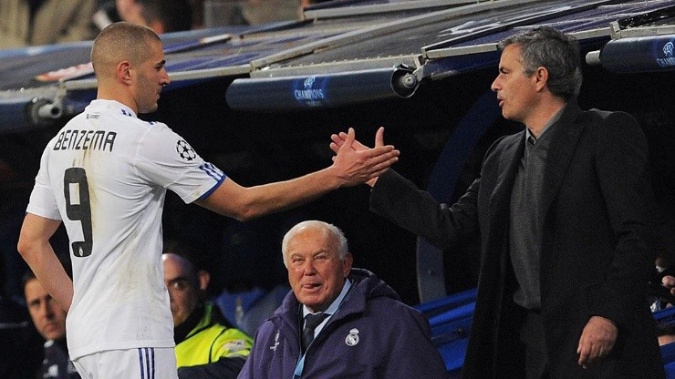 Benzema y Mourinho en Real Madrid.