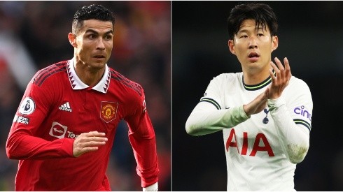 Cristiano Ronaldo of Manchester United and Son Heung-Min of Tottenham Hotspur