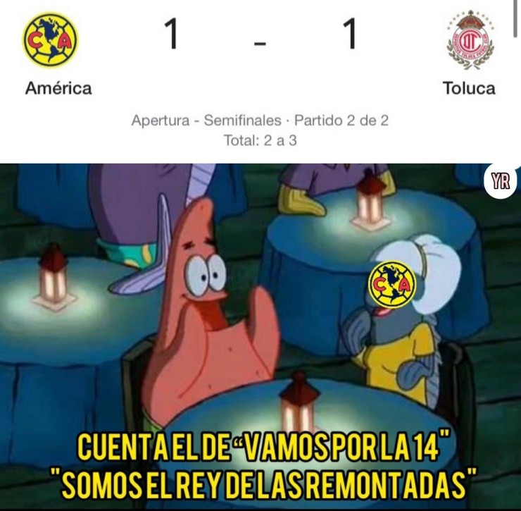 Memes de América contra Toluca.