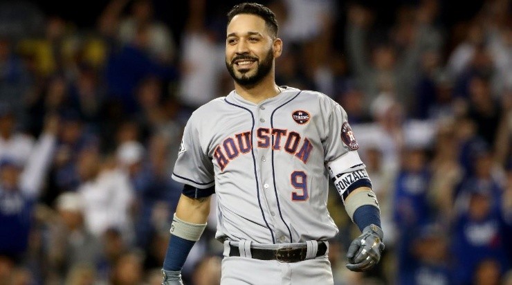 Marwin Gonzalez #9 of the Houston Astros (Photo by Ezra Shaw/Getty Images)