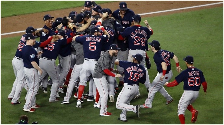 Boston celebra uno de sus triunfos en la Serie Mundial. (Getty Images)