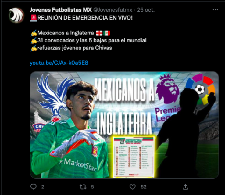 Fernando Delgado a Crystal Palace |Twitter