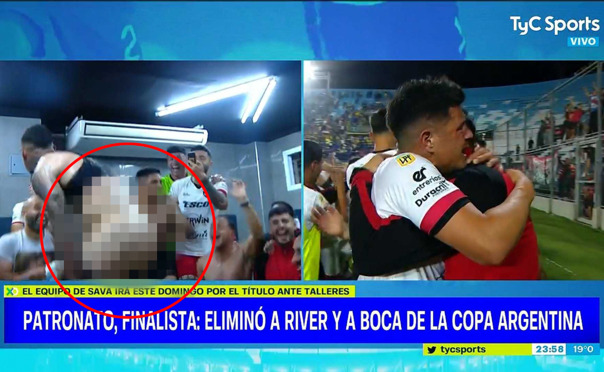 El insólito desnudo en el vestuario de Patronato tras eliminar a Boca