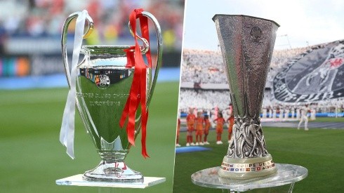 Trofeos de Champions League y Europa League.