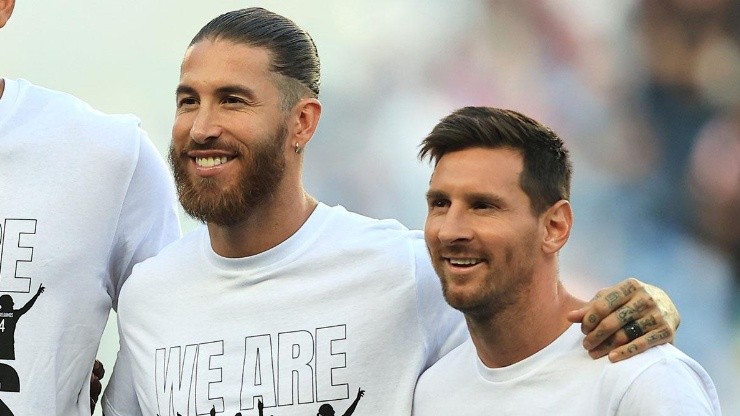 Ramos y Messi en presentación con PSG.