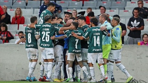 Palmeiras en celebración de gol.