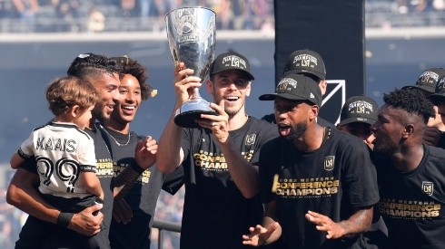LAFC celebrating the 2022 Western Conference championship.