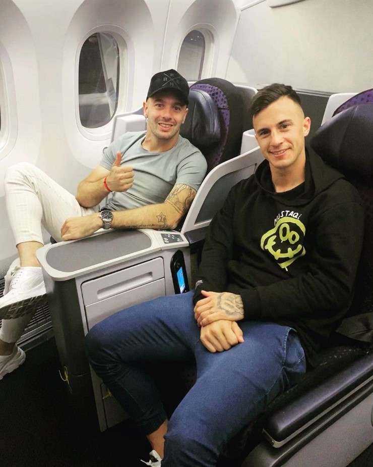 Carrera y Lotti llegaron a México. Créditos: @auguslotti21