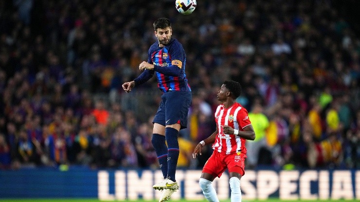 Piqué en su último partido con Barcelona.