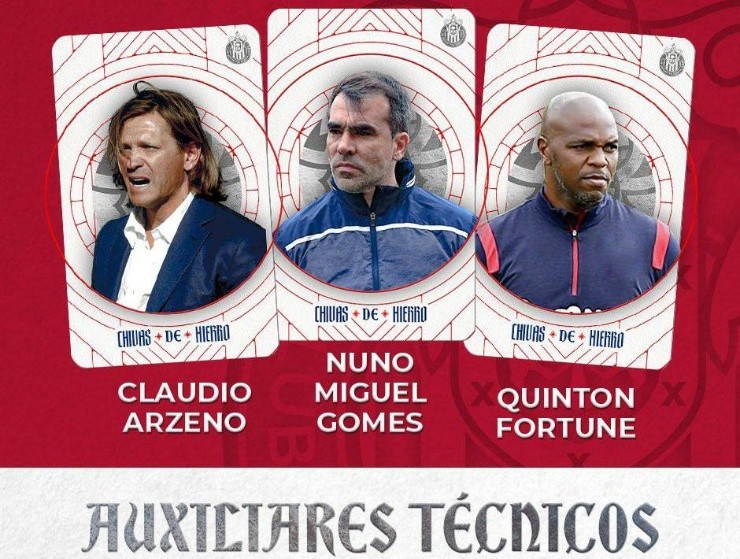 El cuerpo técnico de Veljko Paunovic. (Twitter @Chivas)
