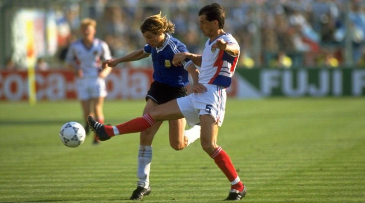 El Pájaro Caniggia y Faruk Hadzibegic (Getty)