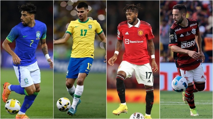 From left to right: Lucas Paqueta, Bruno Guimaraes, Fred, and Everton Ribeiro. (Getty Images)