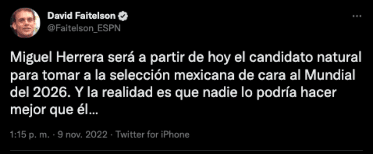 Faitelson candidatea al Piojo para el Tri | Twitter