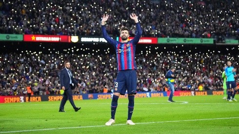 Piqué en su despedida del Camp Nou.