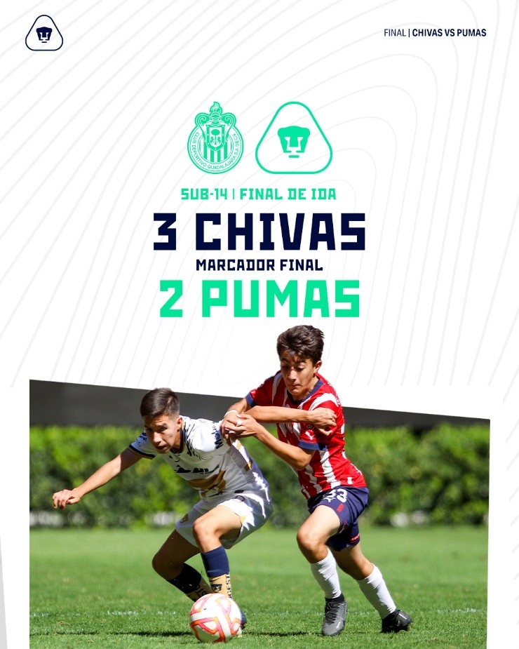Fuerzas Básicas: Pumas Sub-14 cayó Chivas buscar la victoria en casa