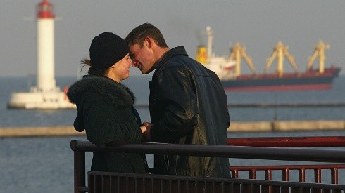 Cargo Ships Ly Their Trade At Odessa Port