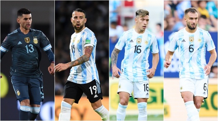 From left to right: Cristian Romero, Nicolas Otamendi, Lisandro Martinez, and German Pezzella. (Getty Images)