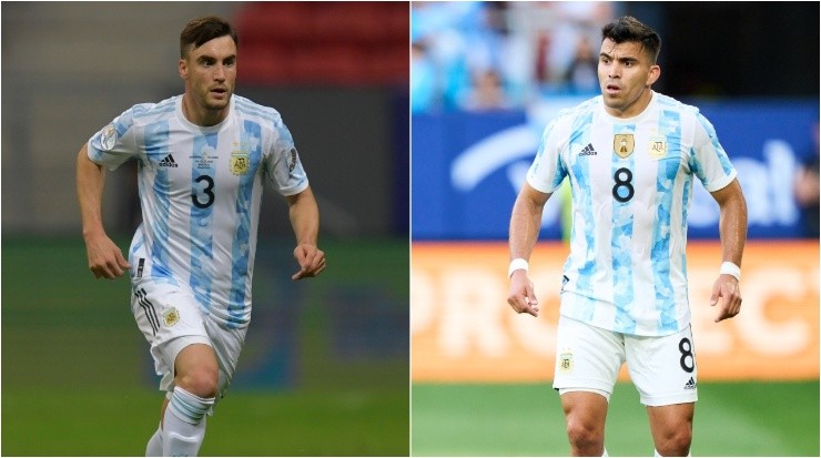 Nicolas Tagliafico (left) and Marcos Acuña. (Getty Images)