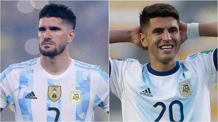 Rodrigo de Paul (left) and Exequiel Palacios. (Getty Images)