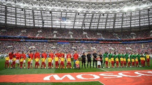 La postal del primer encuentro que tuvo el Mundial de Rusia 2018.
