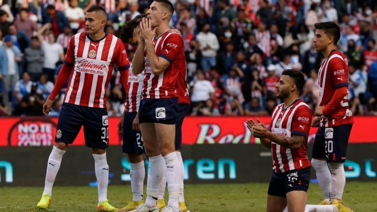 Las Chivas en su eliminación en el Repechaje del torneo Apertura 2022.
