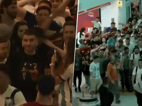 Locura en el aeropuerto: una multitud despidió a Ángel Correa y Thiago Almada
