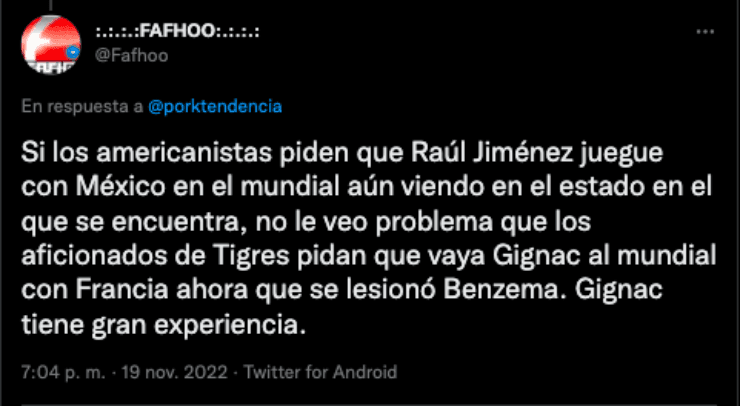 Tweets pidiendo a Gignac en el Mundial | Twitter