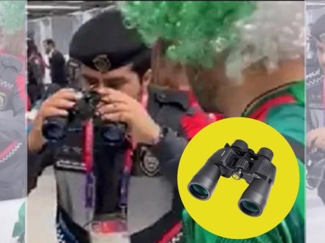 Mexicano intenta ingresar alcohol al estadio de Qatar 2022 y policía lo descubre (VIDEO)
