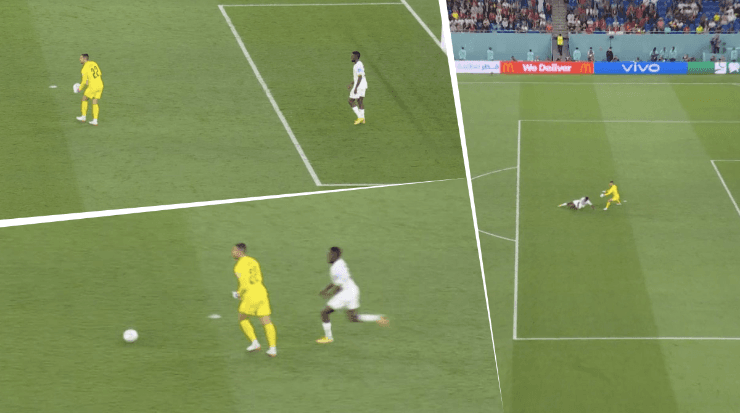 Al borde del blooper en Portugal vs. Ghana