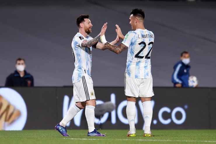Messi y Lautaro, la dupla ofensiva de Argentina. (Getty Images)
