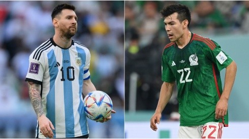 Lionel Messi (left) and Hirving Lozano.