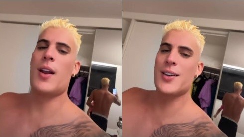 Tiago Ramos descolore cabelo antes de perguntar o valor: “Não acredito nisso". Imagens: Reprodução/Stories Instagram oficial do modelo.