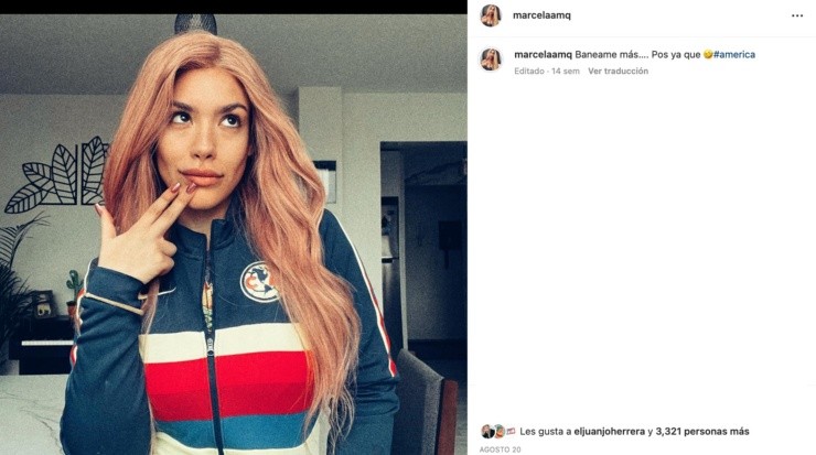 Marcela Moss es aficionada del America