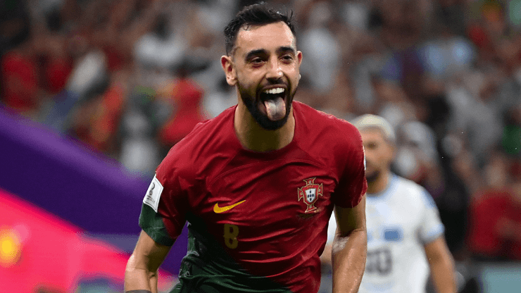 Bruno Fernandes, protagonista de la victoria de Portugal ante Uruguay