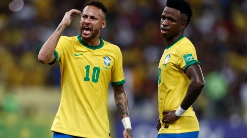 Buda Mendes/Getty Images. Vinícius Júnior e Antony explicam porque Neymar não foi assistir ao jogo da Seleção Brasileira