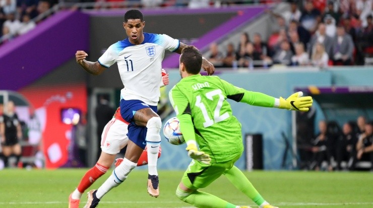 Rashford no pudo en la más clara. (Getty Images)