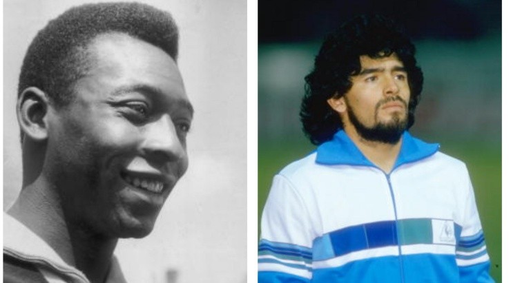 Foto Pelé: Keystone/Getty Images - Foto Maradona: Allsport UK/Allsport - Pelé e Maradona tiveram relação conturbada