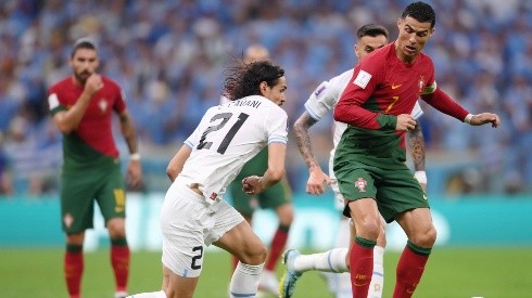 Uruguay y Portugal en su partido del grupo.