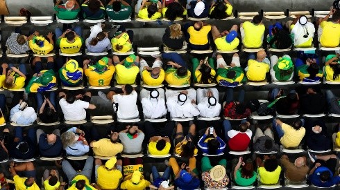 Hinchas de Brasil en los estadios de Qatar.