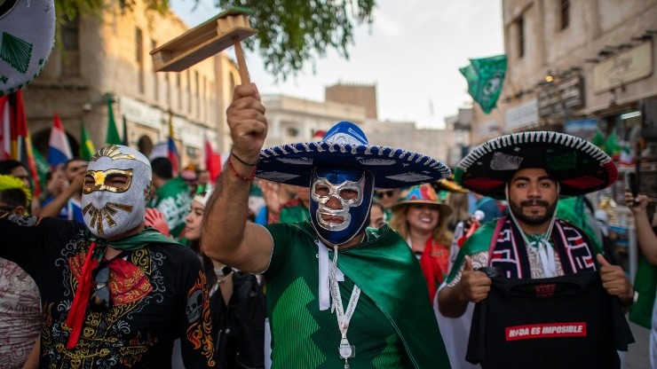 Aficionados mexicanos en el Mundial Qatar 2022.