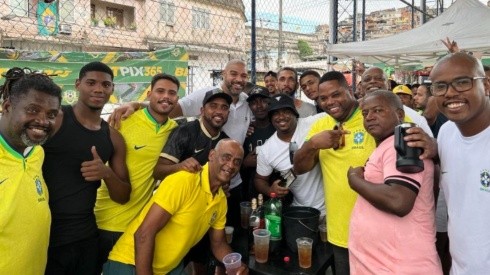 Adriano drinking with buddies