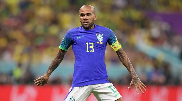 Dani Alves of Brazil during the FIFA World Cup Qatar 2022 Group G match between Cameroon and Brazil at Lusail Stadium on December 02, 2022 in Lusail City, Qatar. (Photo by Julian Finney/Getty Images)
