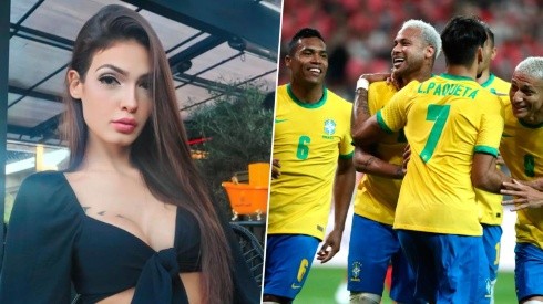 La modelo que regala fotos con goles de Brasil.