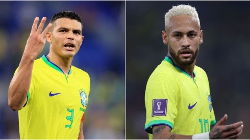 Buda Mendes/Michael Steele/Getty Images - Neymar e Thiago Silva